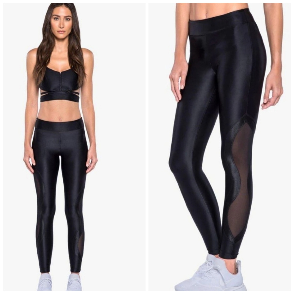 Koral Black Stance Mesh High Rise Leggings Medium